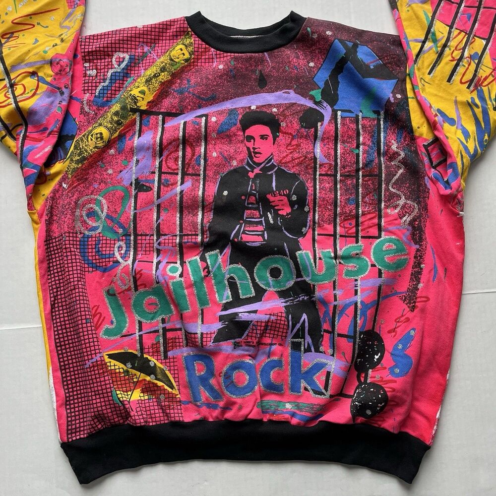 Vintage Elvis Presley 80’s Jailhouse Rock Crewneck Sweatshirt Liberty Flyer USA